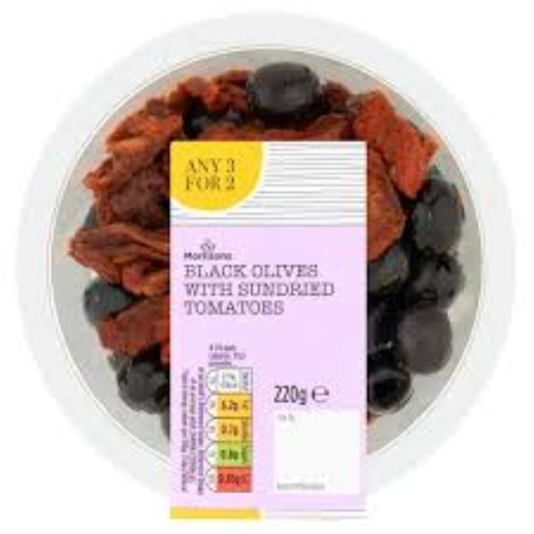 BLACK OLIVES WITH SUNDRIED TOMATOES
